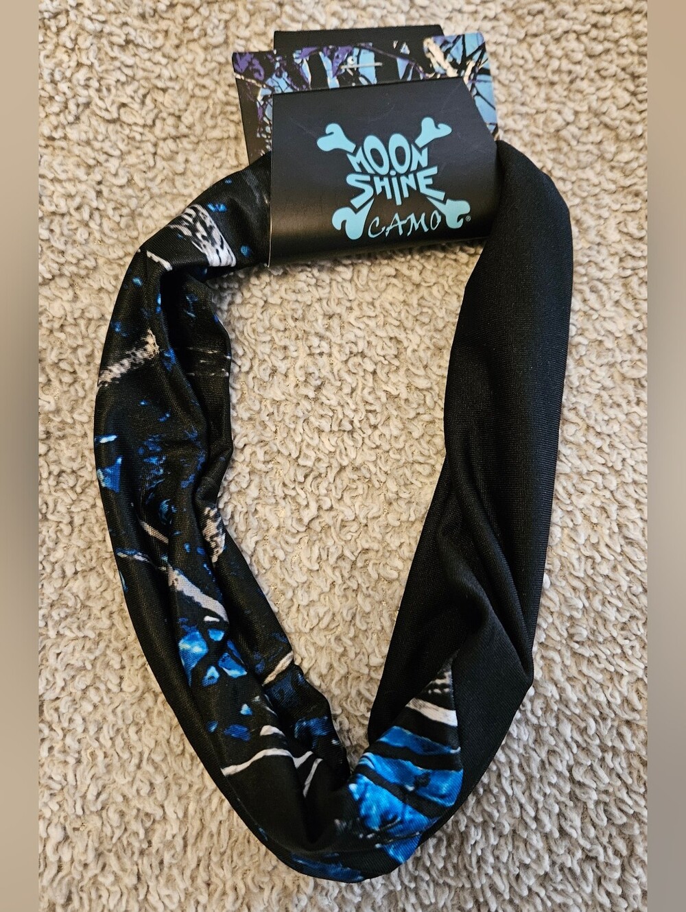 New Moon Shine Camo Black & Blue Headband